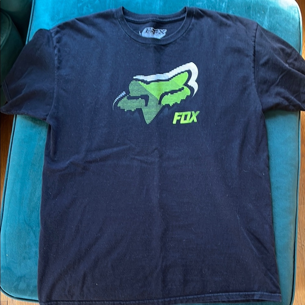 Fox Black T-Shirt with Green Logo